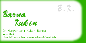 barna kukin business card